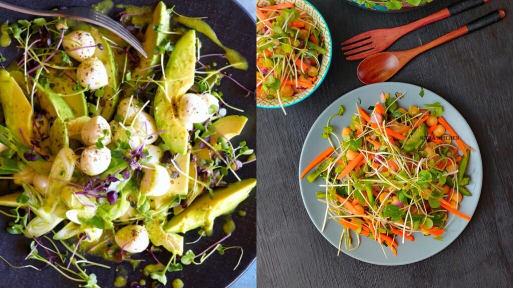Salate mit Microgreens